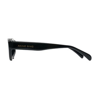 Anine Bing A-12-11746-BLK1 Acetate Oval Sunglasses - Black