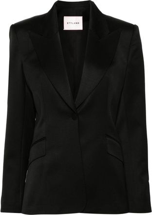 Styland single-breasted blazer - women - Wool/Nylon/Viscose/Elastane/Spandex/Elastane - L - Black