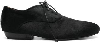 Mars&egrave;ll Zwarte Derby Mini Blok Notitieboek - Dames - Veterschoenen - Zwart - 36 EU - Leer - Schoenen