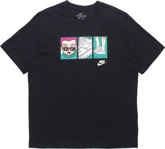Nike Cartoon Printing Round Neck Pullover Short Sleeve Black DH0012-010