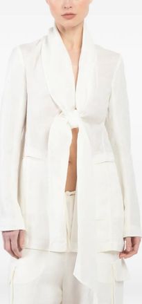 Masnada tie-front jacket - Wit