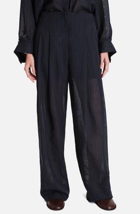 TWP Carries Pinstripe Pants in Midnight /White at Nordstrom Rack, Size 8