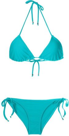 Amir Slama self-tie triangle bikini - women - Polyamide/Elastane - GG - Blue
