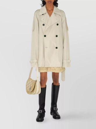 Burberry silk trench coat cuffs belted