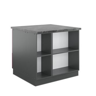 Vicco Isla De Cocina Fame-line, Burdeos Brillo Intenso/antracita, 90 Cm Con Caj&oacute;n, Sin Encimera