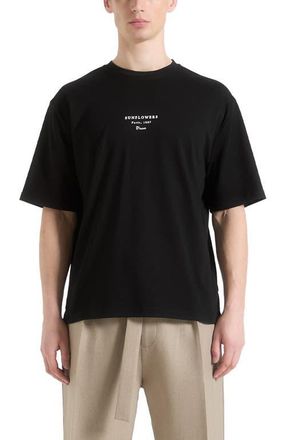 Mani&egrave;re De Voir Sunflowers Van Gogh Cotton T-Shirt in Black at Nordstrom, Size Xx-Large