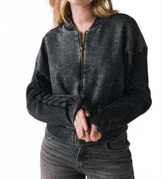 Chaser Fullerton Zip Up Jacket In True Black