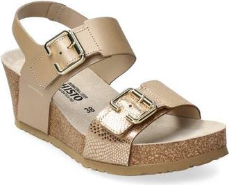 Mephisto Lissandra Platform Wedge Sandal in Platinum Havana at Nordstrom, Size 11