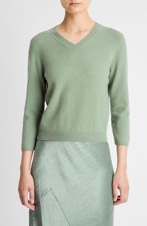 Vince V-Neck Sweater in Dark Pistacchi at Nordstrom Rack, Size Xx-Small