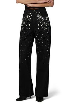 Joe's The Harlowe Stone Embellished High Waist Wide Leg Jeans in Constellation at Nordstrom Rack, Size 26