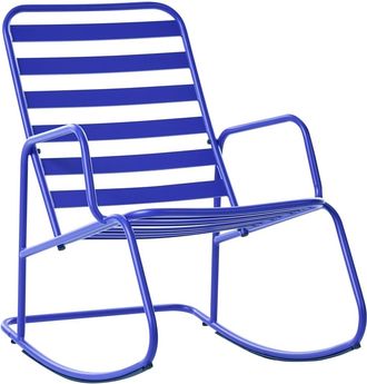 Beliani Mecedora de jard&iacute;n Metal Azul