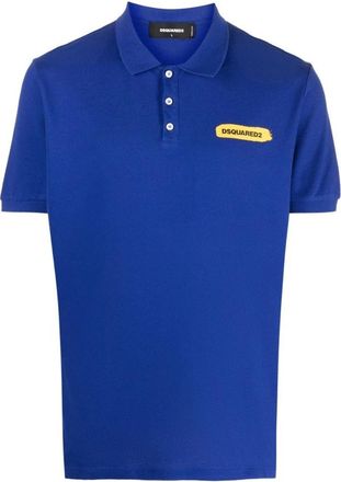 Dsquared2 Stijlvol Logo Poloshirt - Heren - Polos - Blauw - 2XL - Katoen - Tops