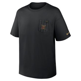 Nike Pittsburgh Pirates City Connect 2-Hit Max90 Pocket Nike Mens MLB T-Shirt in Black | 04T700APTB-QUY