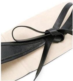 Brunello Cucinelli Black Leather High-Waist Womens Belt