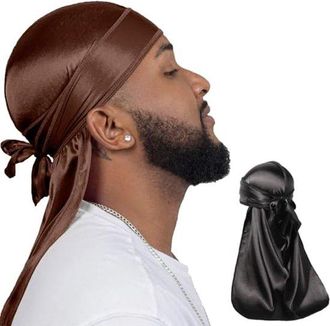 OEM Traje De Dos Piezas De Seda Tipo Durag, Adecuado Para Hombres Y Mujeres Con Cabello Ondulado, Con Un Lujoso Acabado Satinado De Alta Calidad