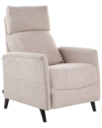Beliani Sill&oacute;n reclinable con reposapi&eacute;s tela beige