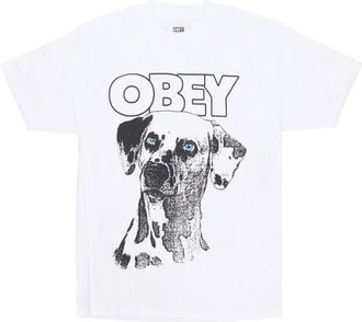 Obey Dalmation Print Tee Wit Shirt - Heren - T-shirts - Wit - XL - Katoen - Tops