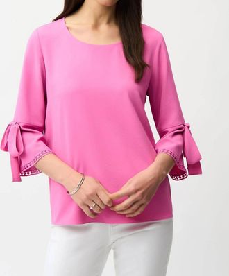 Joseph Ribkoff Bell Sleeves Trapeze Top In Pink Sherbet