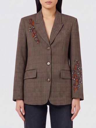 Liu Jo Blazer corto monopetto in misto viscosa con ricamo di cristalli