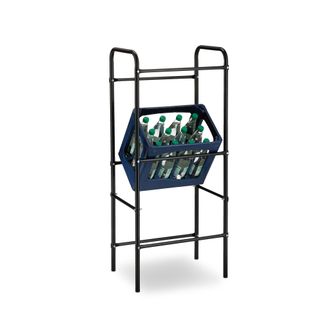Relaxdays Relaxdays Estanter&iacute;a Para Cajas De Bebida, 116 X 95 X 34 Cm, Estante Para Almacenar 3 Cajones Cerveza, Acero, Negro
