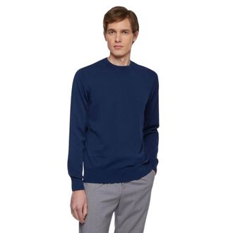 Brooks Brothers Cotton Jumper - male - Brooks Brothers - Round-neck Knitwear - Blue - S - Knitwear