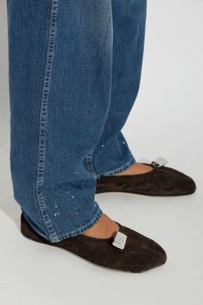 Maison Margiela Suede Ballet Flats, Womens, Brown