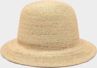 Simons Womens Italian straw minimalist Cloche Hat Exclusive collection from Italy