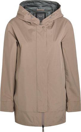Herno Hooded Brushed Shell Jacket - Taupe - 48 (UK16 / XL)