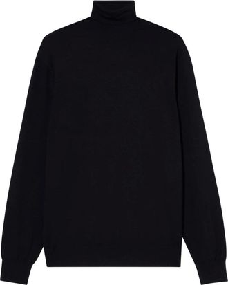 Brooks Brothers Truien & Vesten, Heren, Blauw, M, Wol, Merino Wol Trui met Col