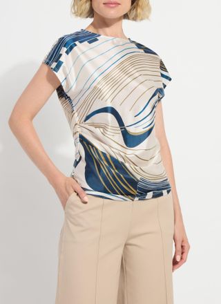 Lyss&eacute; Faride Side Pleated Printed Top