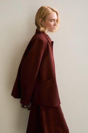 H&M Collared Jacket in Dark Red at Nordstrom, Size Xx-Small