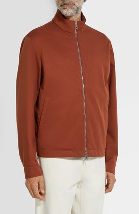 Ermenegildo Zegna Stand Collar Jacket in Rust at Nordstrom, Size 50 Us