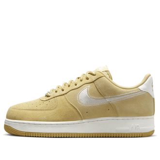 Nike Air Force 1 Low 07 LV8 Buff Gold Sail Embroidered Swoosh HJ4465-700