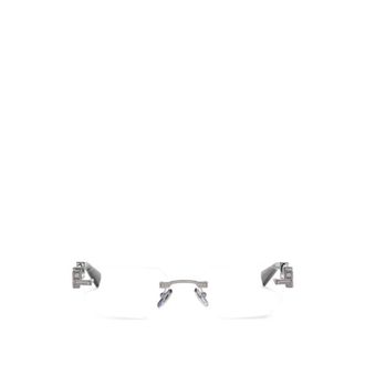 Balmain Glasses, male, Gray, Size: 55 MM Geometric-frame Rimless Glasses