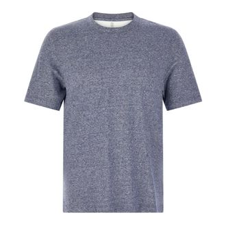 Brunello Cucinelli Linen and Cotton-Blend T-Shirt - male - Brunello Cucinelli - T-Shirts - Blue - 2XL - Tops