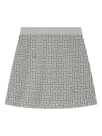 Kenzo Weave logo-detail mini skirt - women - Wool/Cotton/Rayon/Viscose/Polyester - M - Grey