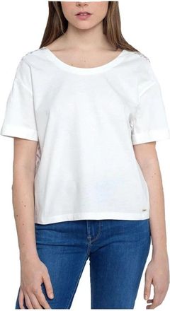 Pepe Jeans London Achterknoop T-shirt Belinda - Dames - Blouses - Wit - L - Overhemden