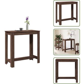 vidaXL Tavolo in legno multistrato - vidaXL Tavolo da Bar Rovere Marrone 102x50x103,5 cm Legno Multistrato - Tavolo Rovere Marrone