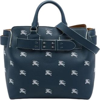 Burberry Pre-owned Vintage Satchel - Dames - Vintage Shopper - Blauw - ONE Size - Leer - Vintage