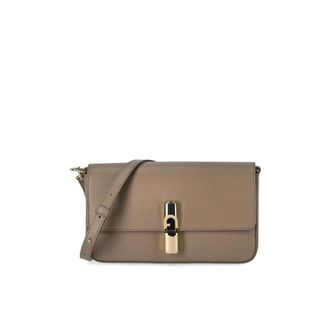 Furla Tassen, Dames, Beige, ONE Size, Leer, Iride S Crossbody Tas