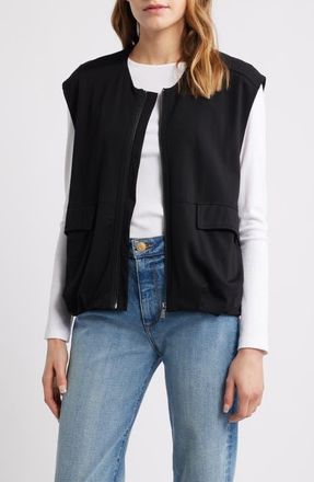Wit & Wisdom Knit Zip-Up Vest in Black at Nordstrom, Size X-Small