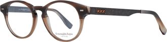 Ermenegildo Zegna Bruine ronde heren optische monturen - Heren - Brillen - Bruin - ONE Size - Accessoires