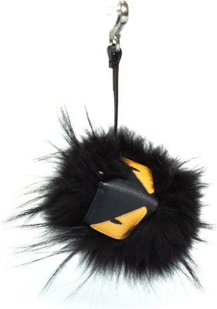 Fendi Pre-owned Womens Bag Bug fox charm - Black Leather - One Size