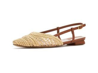 Franco Sarto Riona Womens Flat Shoes Brown Faux Raffia : 6.5 M, Synthetic