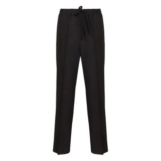 Valentino Garavani Wide Trousers, male, Black, Size: XL Wool Sport Trousers