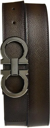 Ferragamo Double Gancio Reversible Belt in New Olive Nero T Moro at Nordstrom, Size 105
