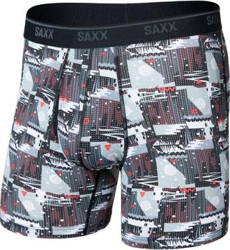 Saxx Quest Quick-Dry Mesh Boxer Brief Fly 6 Kunstfaserunterw&auml;sche f&uuml;r Herren | grau