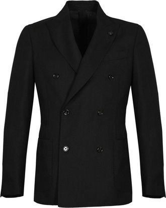 Lardini Roma Double-Breasted Jacket In Virgin Wool