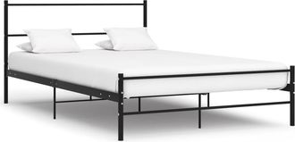 vidaXL Giroletto Nero In Metallo 160x200 Cm - Vidaxl
