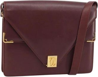 Cartier Pre-owned Cross Body Bags, female, Red, Size: ONE SIZE Pre-owned Leather Shoulder Bag